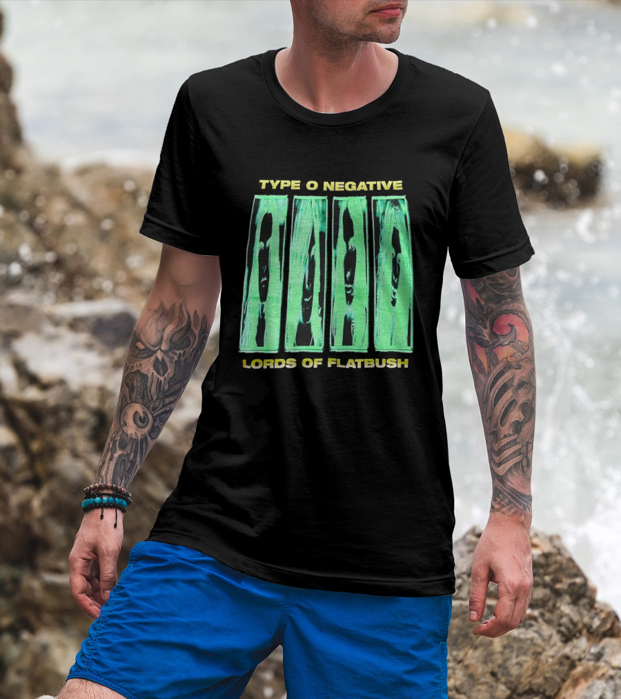 Type O Negative Lords Of Flatbush Distorted Woodgrain Faces T-Shirt