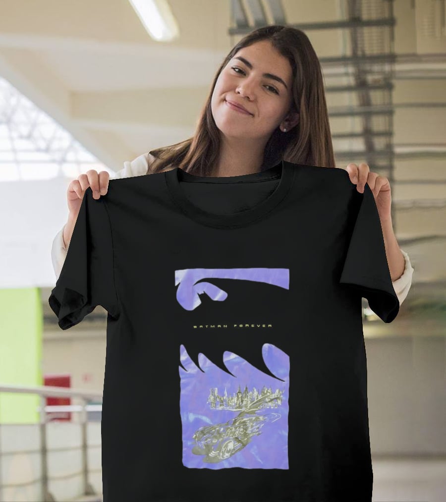 Photos Of A Batman Forever Gotham City Skyline Batmobile T-Shirt