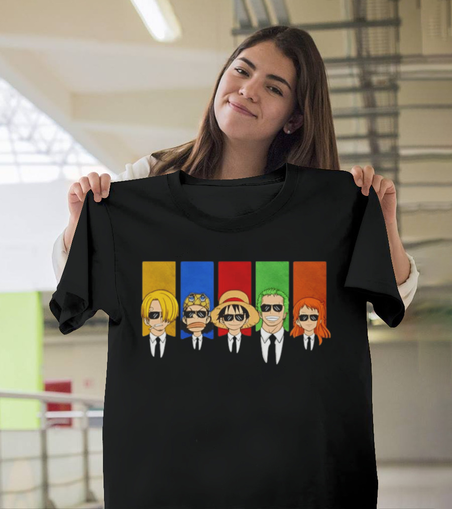 Reservoir Pirates One Piece Anime Characters Mashup Luffy Zoro Nami Sanji Usopp T-Shirt