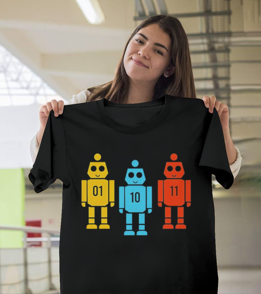 Robot 01 10 11 Trio Colorful Robot T-Shirt