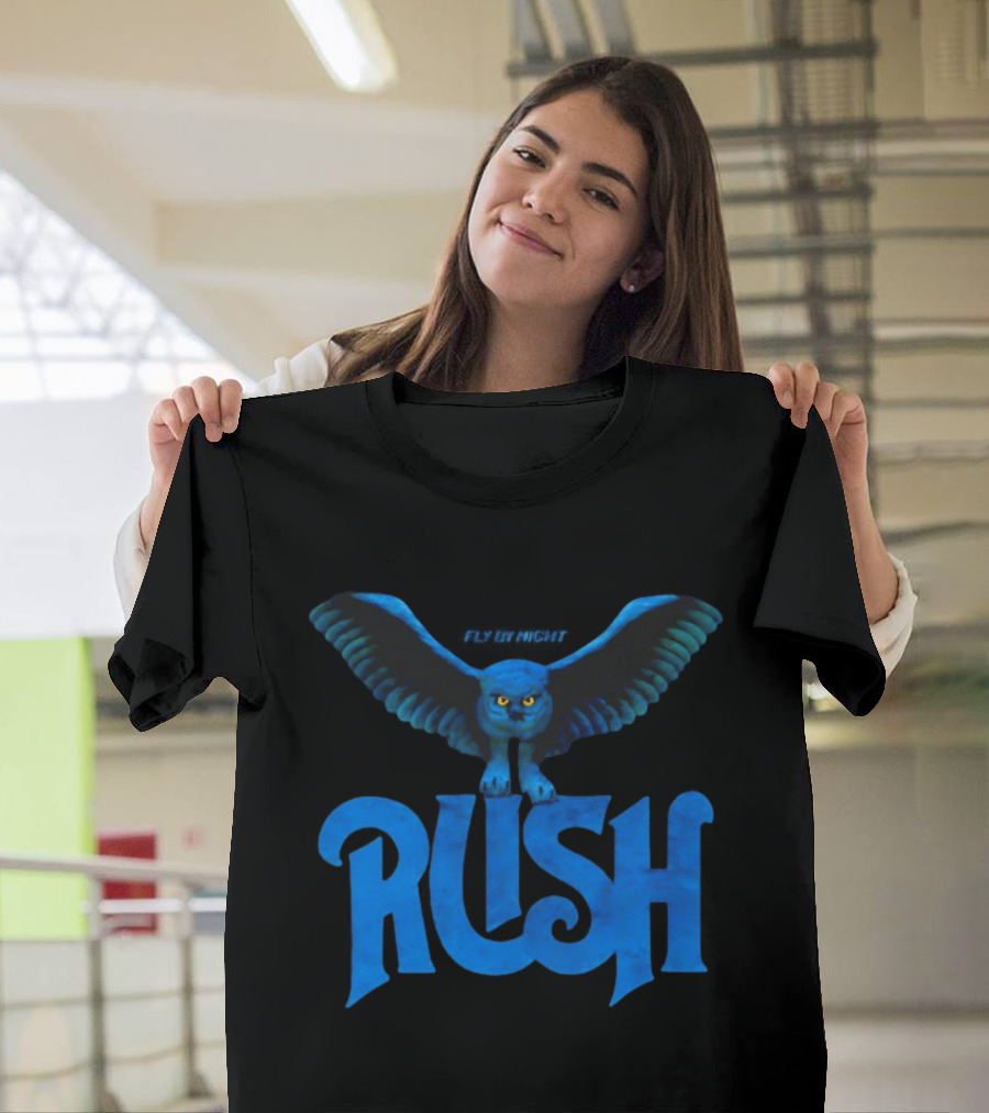 Rush Fly By Night Owl Album Art Iconic Rock Band T-Shirt