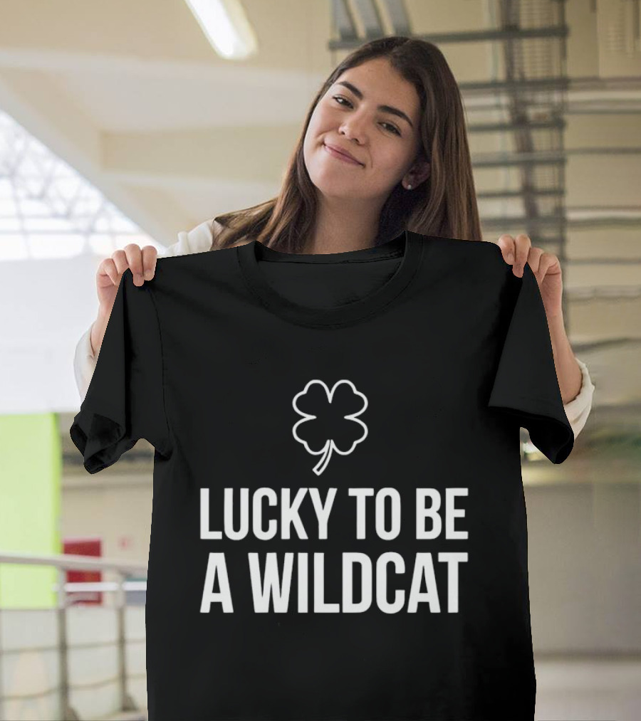 Lucky To Be A Wildcat Clover St Patrick's Day T-Shirt