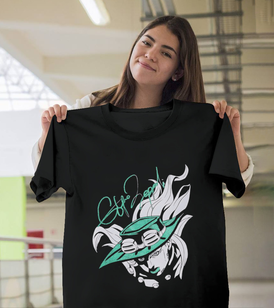 Gyro Zeppeli Jojo's Bizarre Adventure Illustration Signature T-Shirt