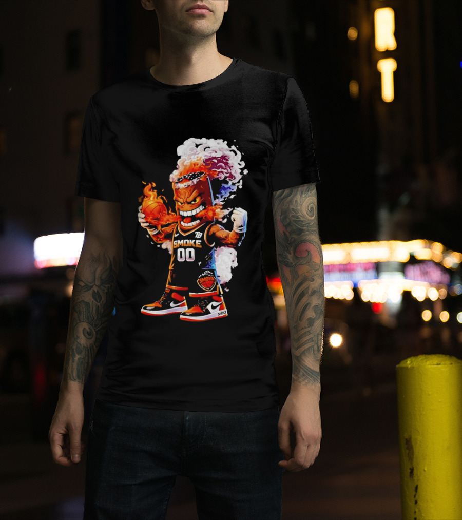 Strizzo Tampa Bay Smoke Cartoon Basketball Flames T-Shirt