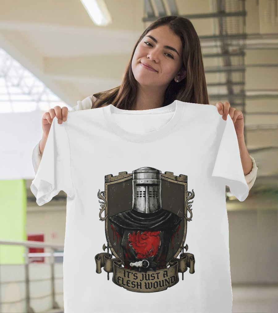 Monty Python Black Knight It's Just A Flesh Wound Holy Grail Movie T-Shirt