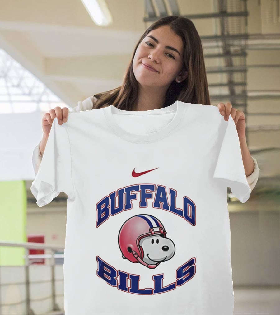 Buffalo Bills Snoopy Football 2026 Nike Collaboration T-Shirt