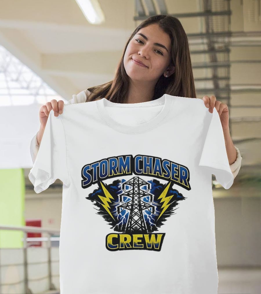 Storm Chaser Crew High Voltage Power Pole Lightning T-Shirt