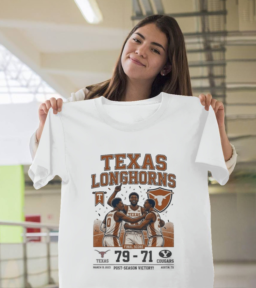 Texas Longhorns Basketball Triumph Over BYU Final Score Victory T-Shirt