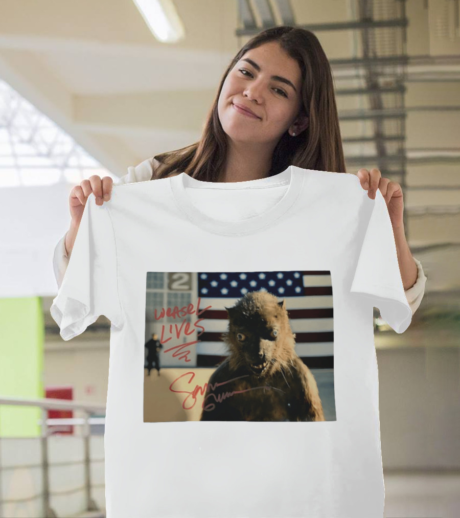 Weasel Lives The Suicide Squad American Flag Scene T-Shirt