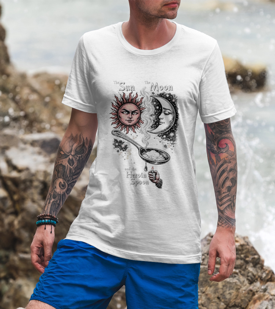 Sun Moon Heroin Spoon T-Shirt