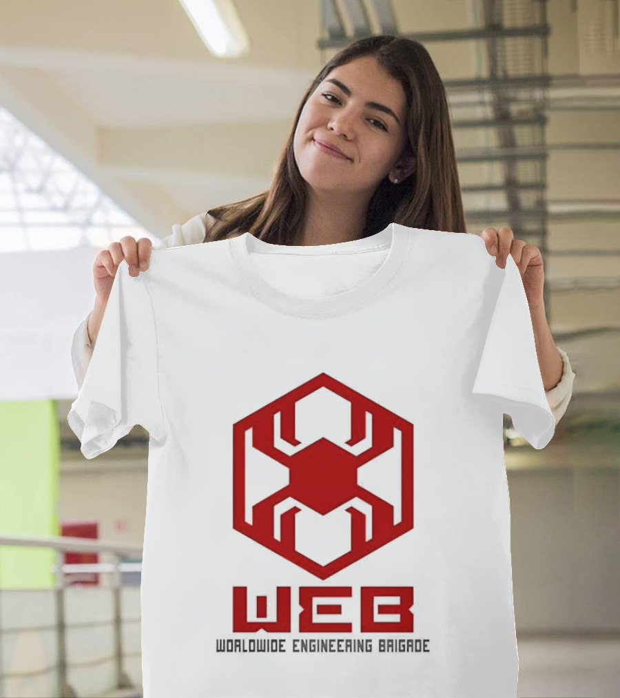 WEB Worldwide Engineering Brigade Red Spider Hexagon T-Shirt