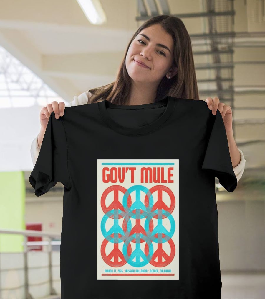 Gov't Mule Mission Ballroom Denver March 27 2026 Peace T-Shirt