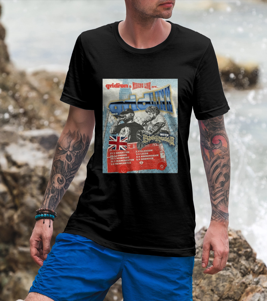 Gridiron X Missing Link UK 2026 Tour With Gridlink Dates And British Flag T-Shirt