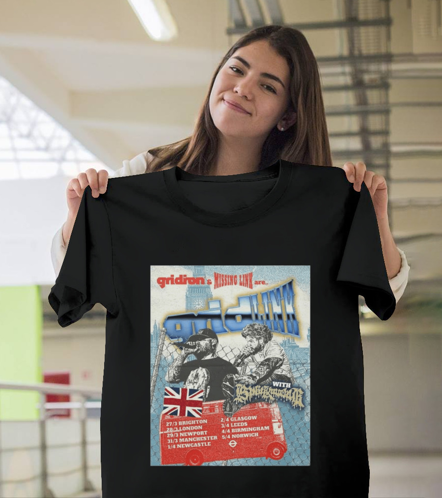 Gridiron X Missing Link UK 2026 Tour With Gridlink Dates And British Flag T-Shirt