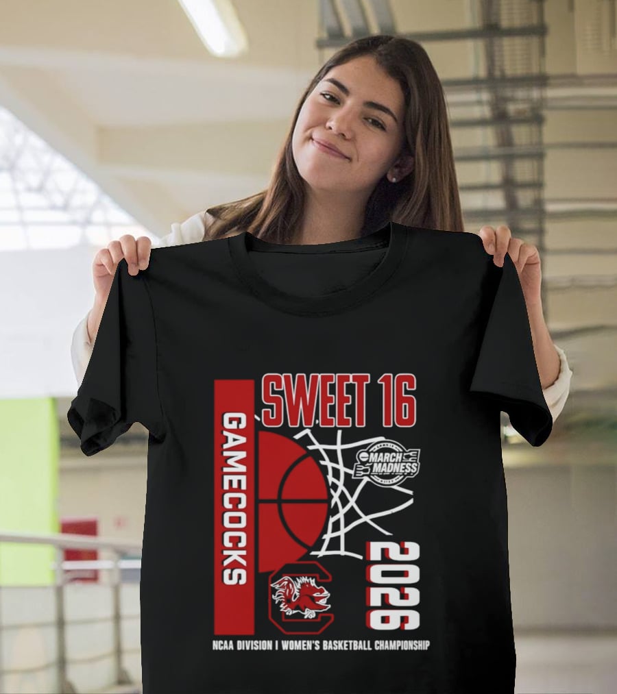 South Carolina Gamecocks 2026 NCAA Division I Women's Basketball Championship March Madness Sweet 16 T-Shirt