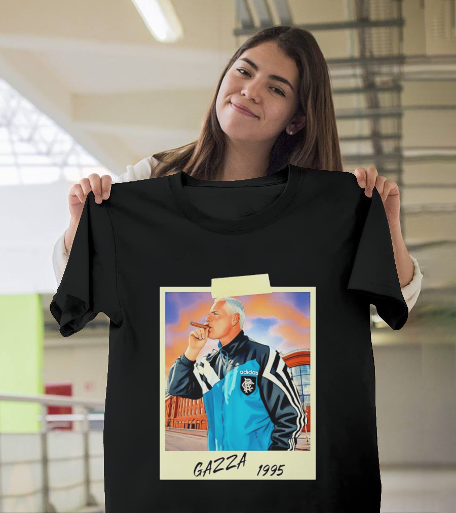 Paul Gascoigne Gazza 1995 Rangers Adidas Jacket T-Shirt