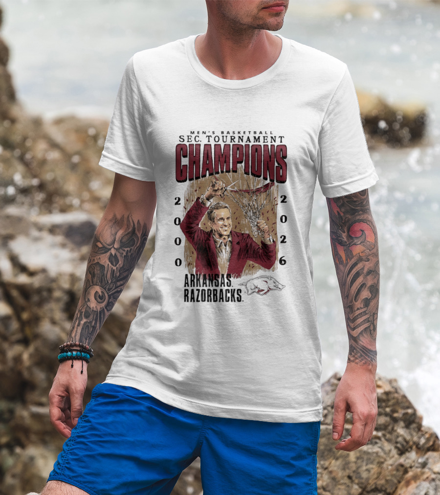 SEC Champions 2000 2026 Arkansas Razorbacks Coach Cal T-Shirt