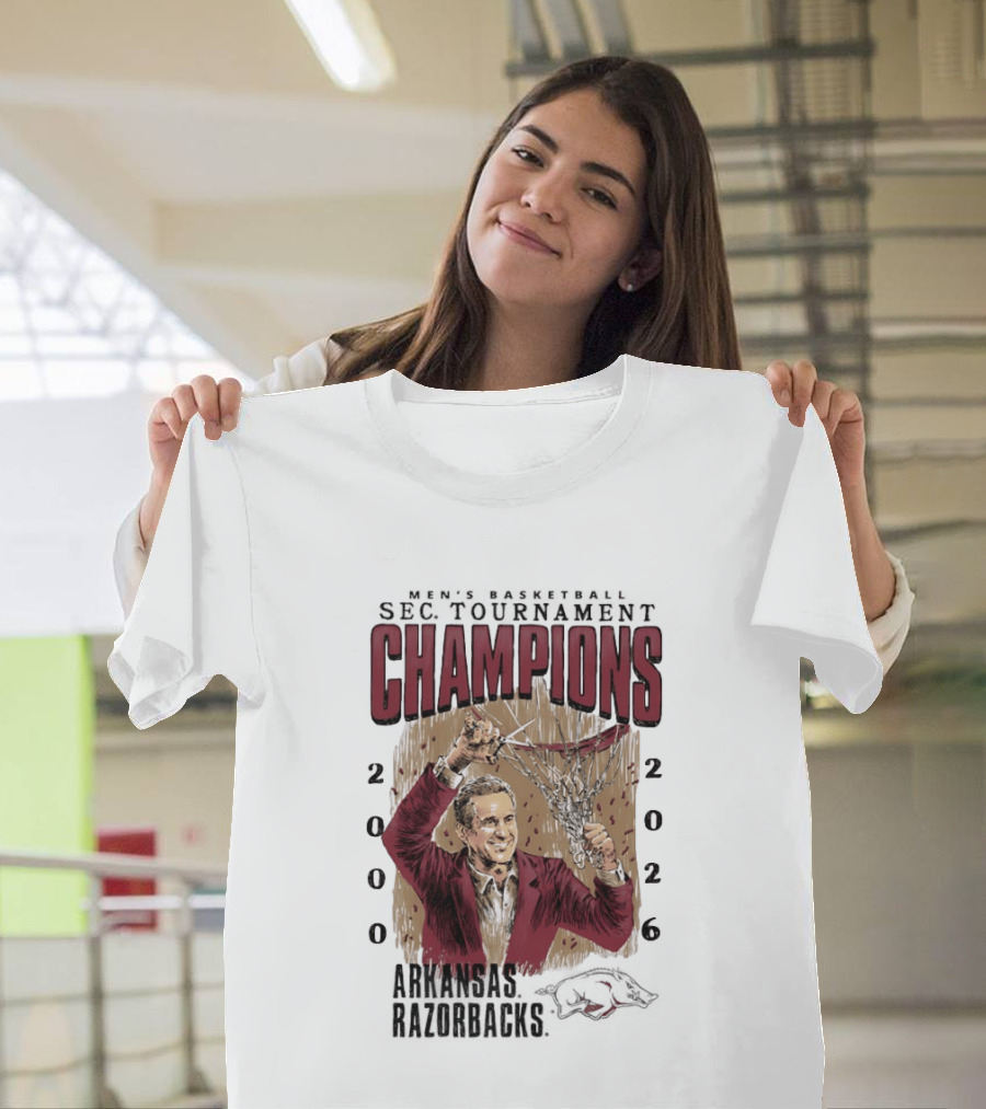 SEC Champions 2000 2026 Arkansas Razorbacks Coach Cal T-Shirt