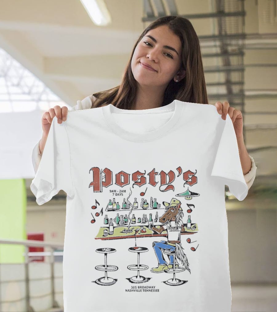 Posty's Nashville Bar Horse 305 Broadway Tennessee T-Shirt