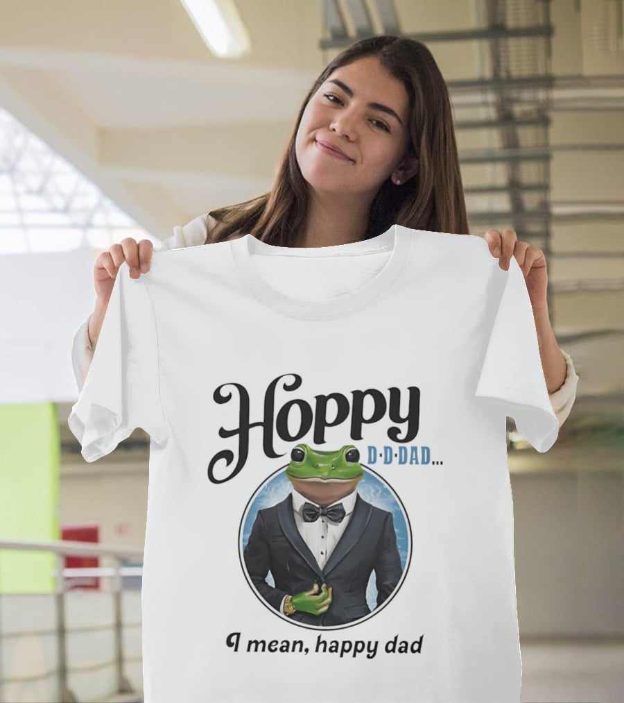 Hoppy D D Dad I Mean Happy Dad Frog Meme T-Shirt