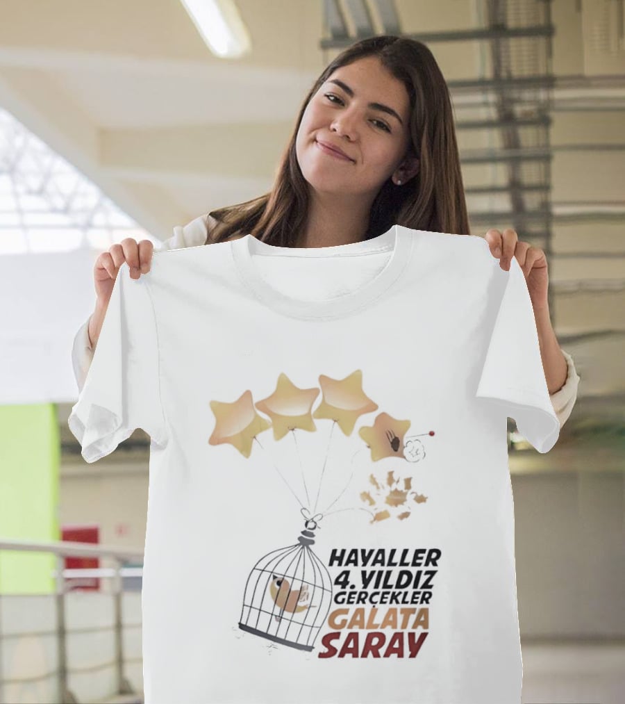 Havaller 4 Yıldız Gerçekler Galata Saray Turkish Football Club Stars T-Shirt