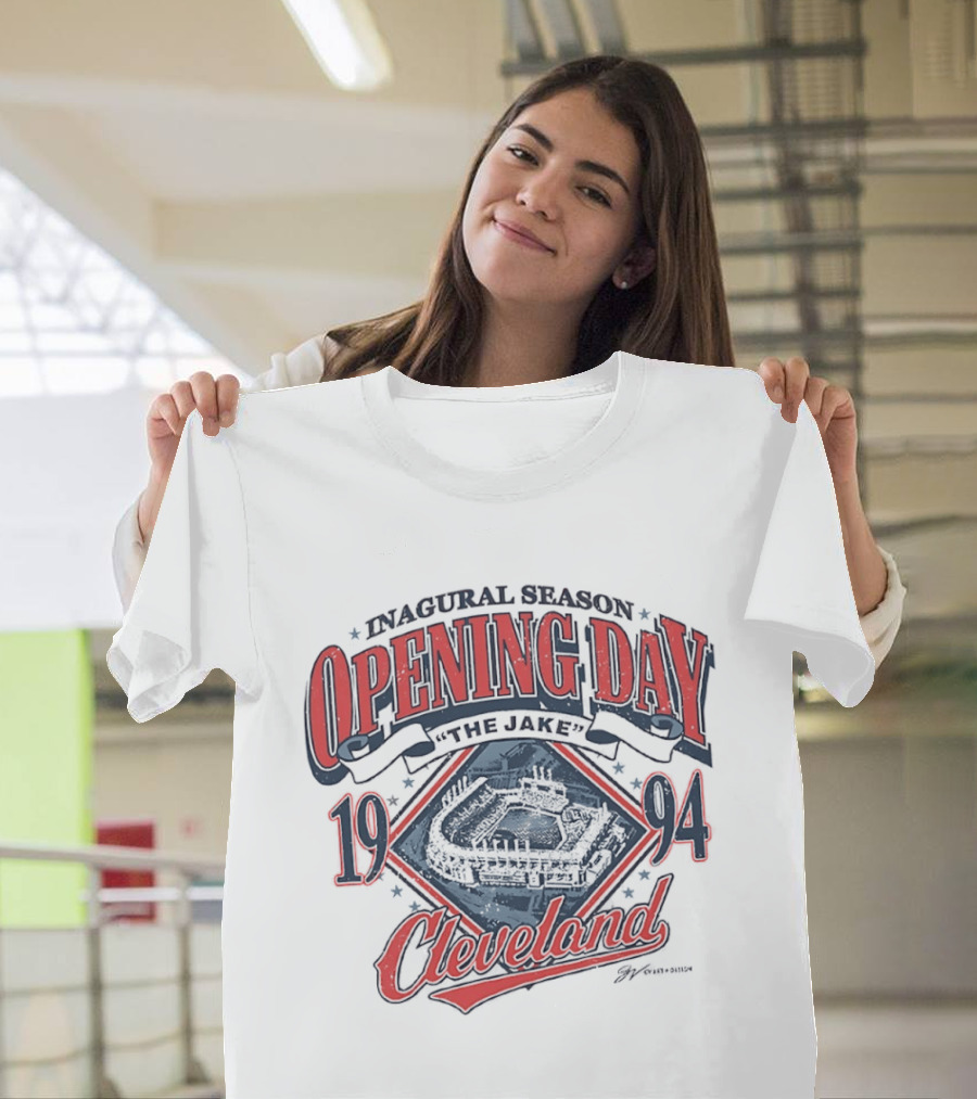 Inaugural Season Opening Day The Jake 1994 Cleveland Baseball T-Shirt