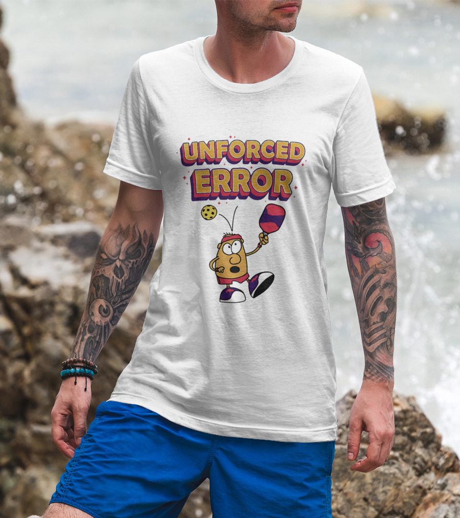 Unforced Error Pickleball Cartoon Paddle Player T-Shirt