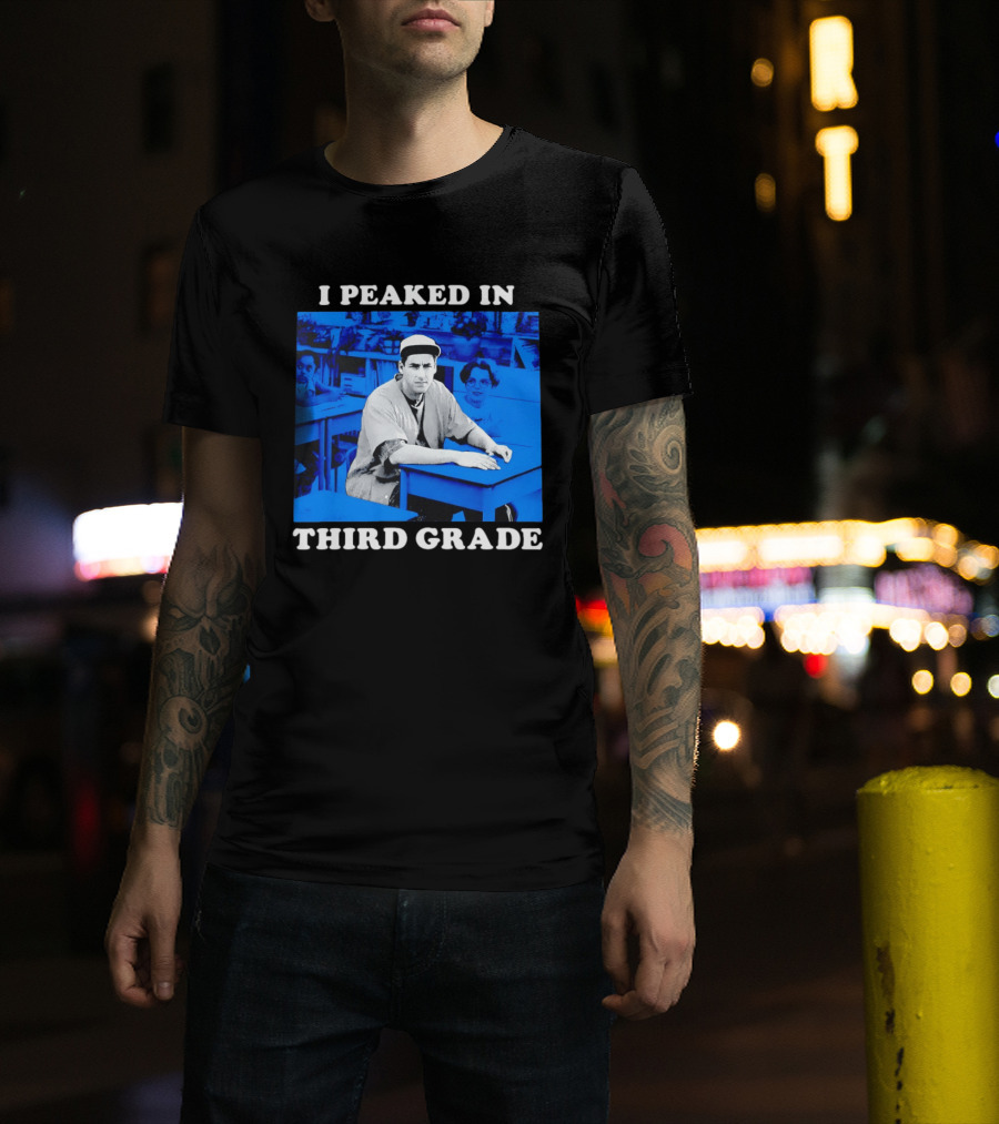 Adam Sandler I Peaked In Third Grade Billy Madison Movie Blue Classroom T-Shirt