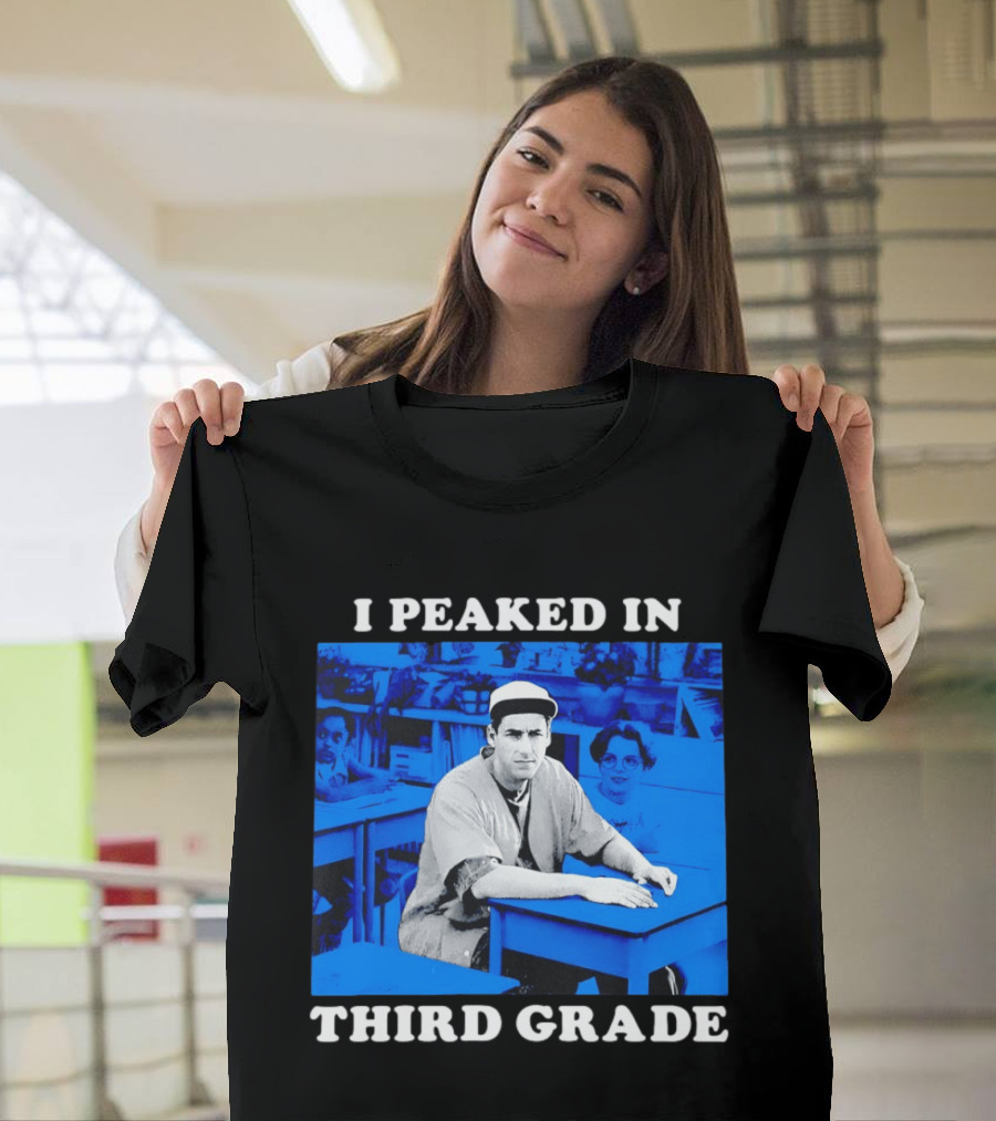 Adam Sandler I Peaked In Third Grade Billy Madison Movie Blue Classroom T-Shirt