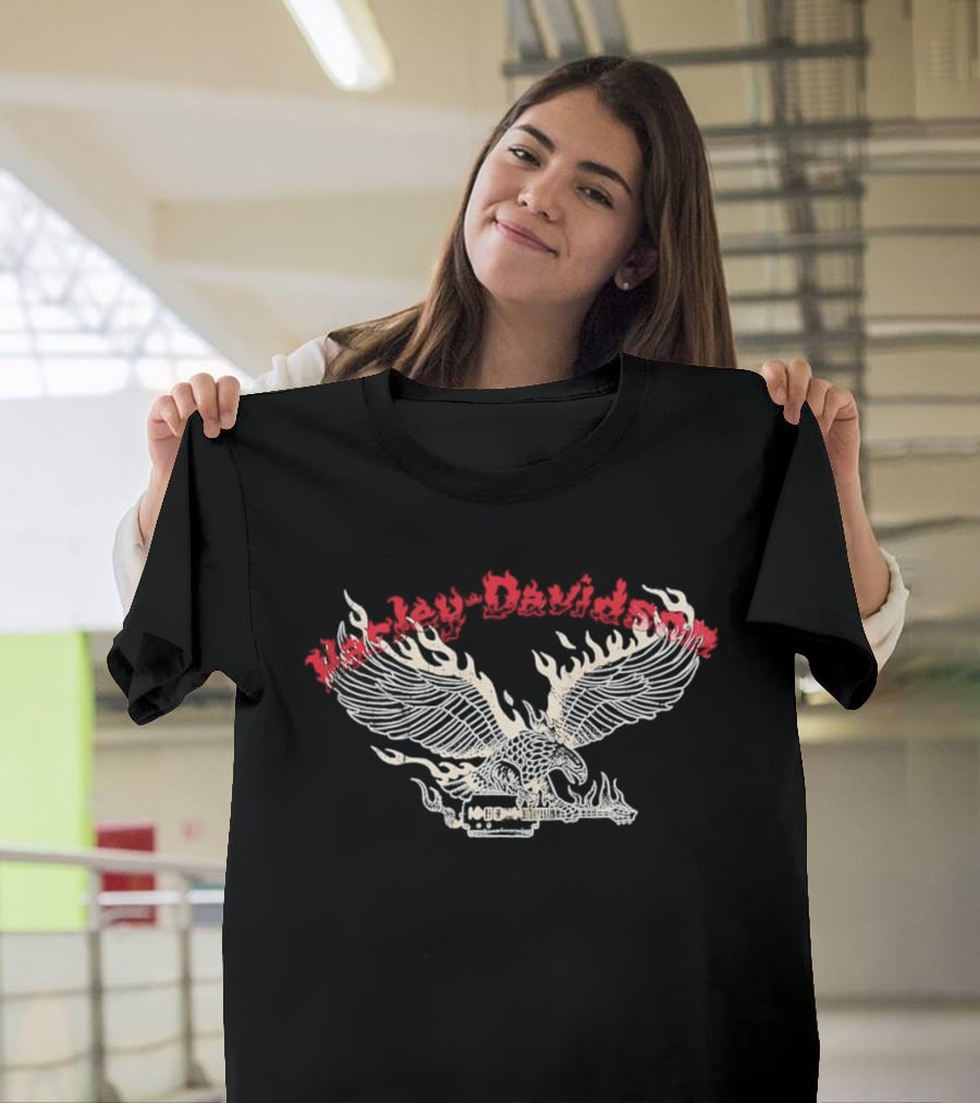 Machine Gun Kelly Harley Davidson Flame Eagle Americana T-Shirt