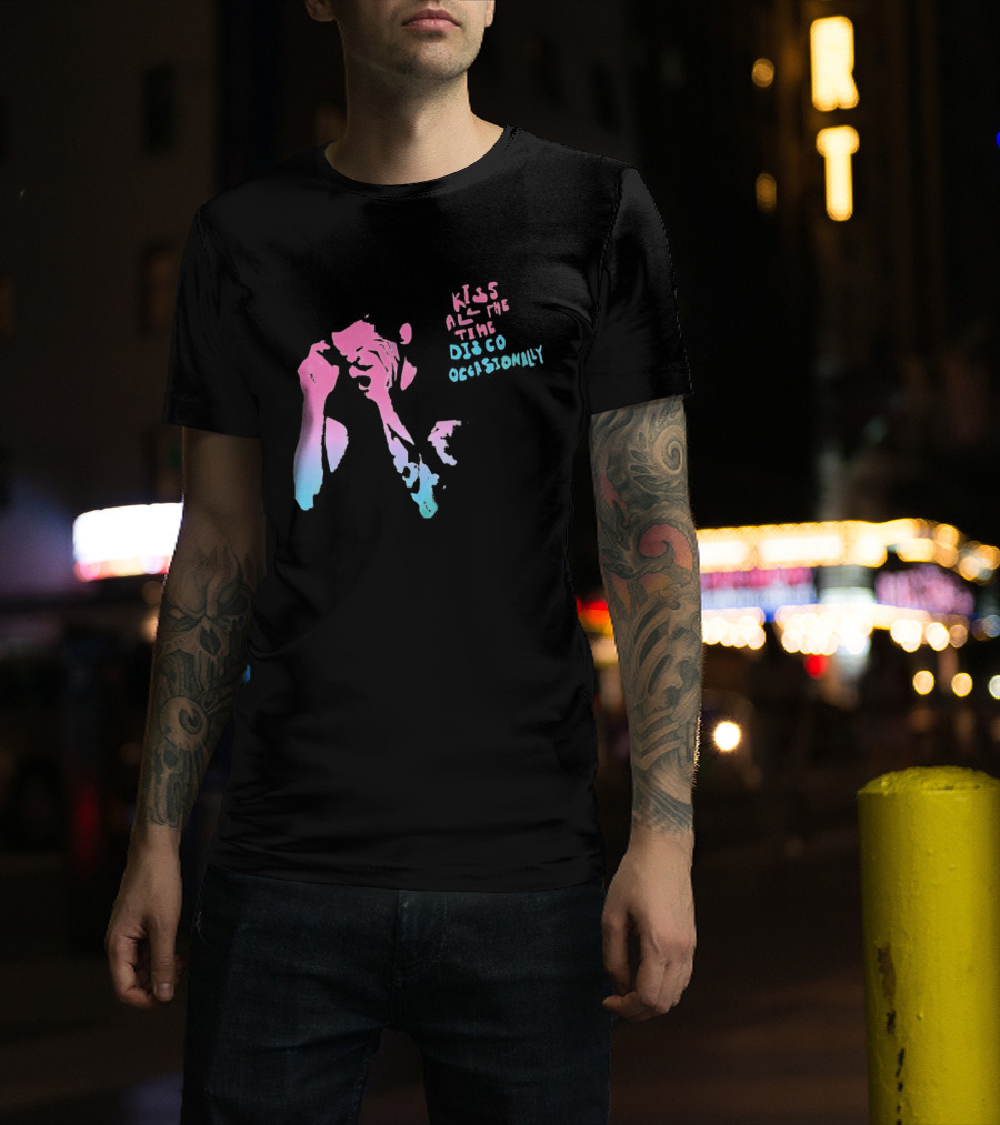 Kiss All The Time Disco Occasionally Red Blue T-Shirt