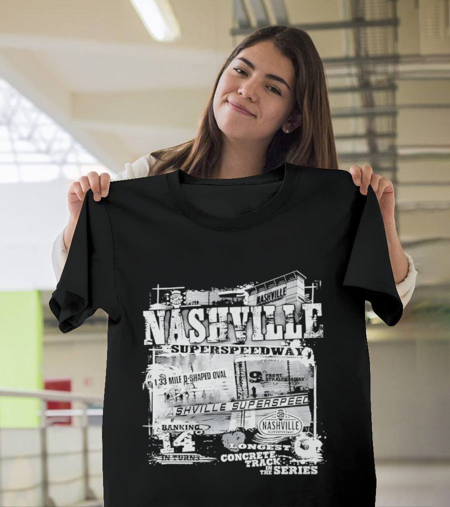 Nashville Superspeedway D Shaped Oval Longest Concrete Track In The Series Racing T-Shirt