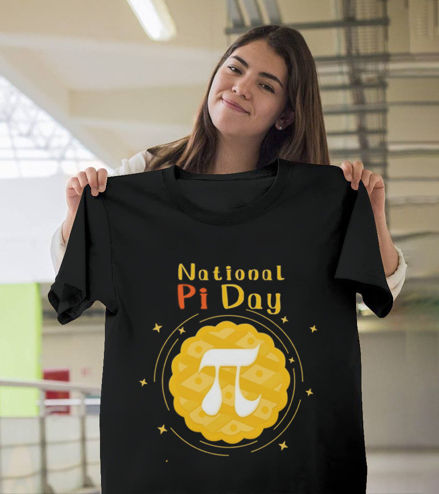 National Pi Day Pie Icon With Stars And Math T-Shirt