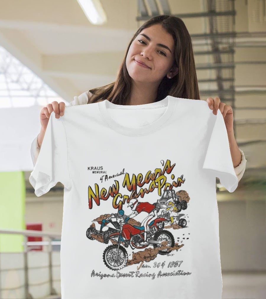 Kraus Memorial 4th Annual New Year's Grand Prix Jan 3 4 1987 Arizona Desert Racing Association T-Shirt