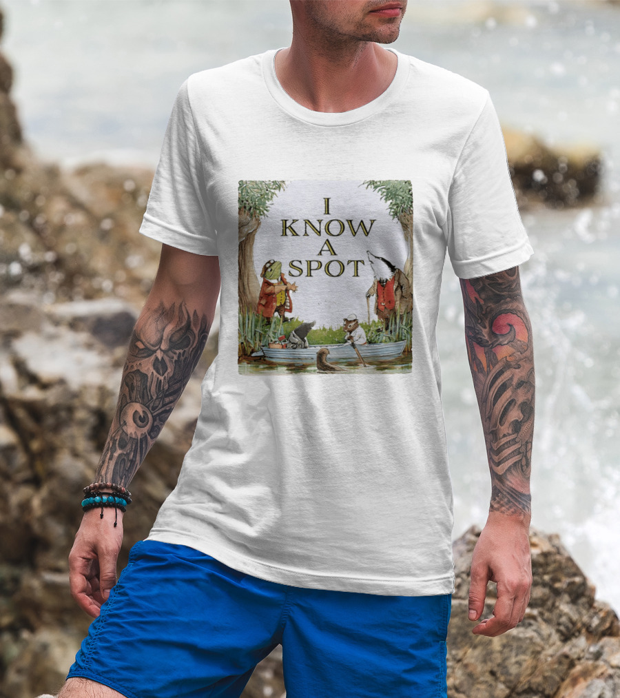 The Wind In The Willows Characters I Know A Spot Scene With Mole Water Rat Badger And Toad T-Shirt