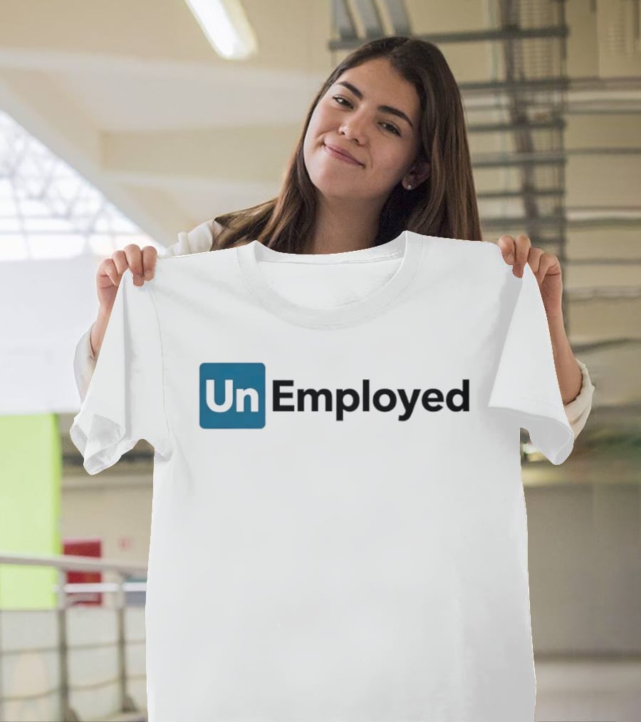 Un Employed Blue Square T-Shirt