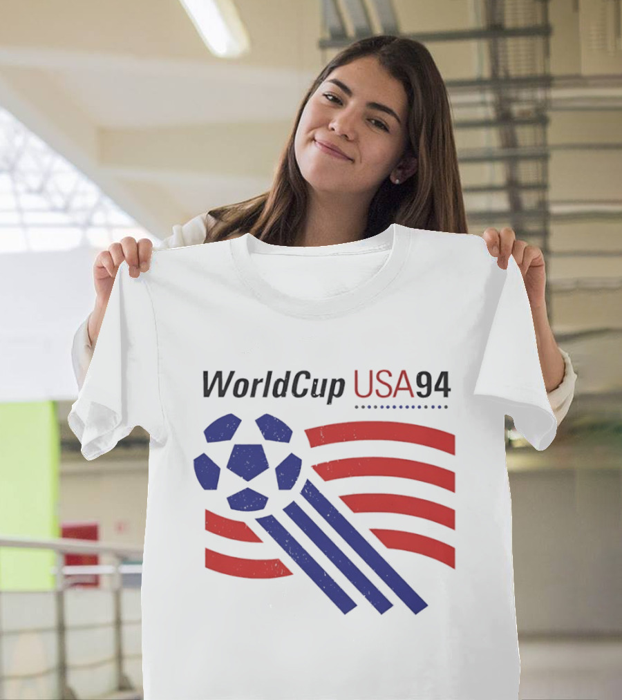 World Cup USA 94 Iconic Soccer Ball And Stripes T-Shirt
