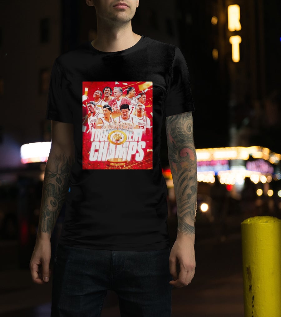 Arkansas Razorbacks SEC Tournament Champs Basketball T-Shirt