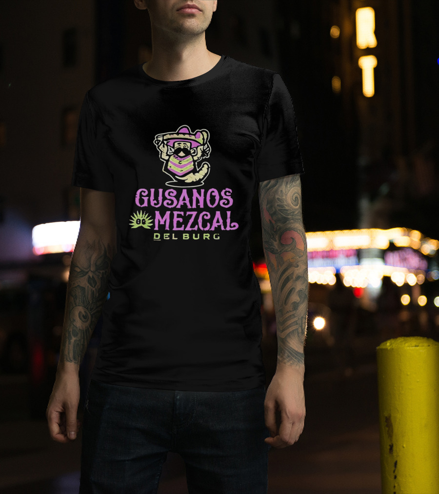 Gusanos Mezcal Del Burg 2026 Sombrero Worm Cartoon T-Shirt