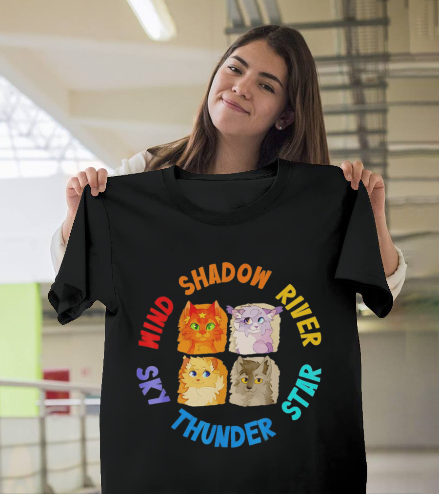 Wind Shadow River Star Thunder Sky Cats T-Shirt