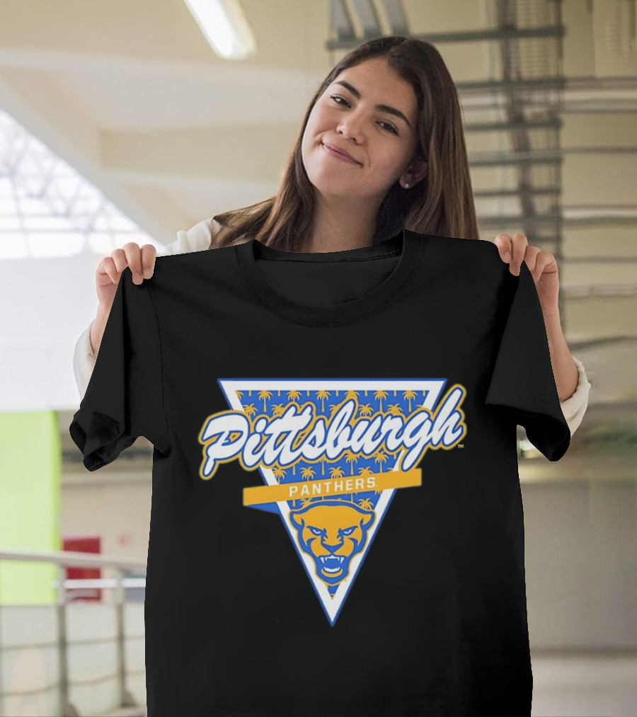 Pittsburgh Panthers Football Palm Tree Triangle T-Shirt