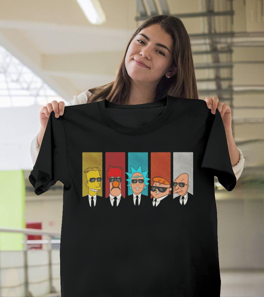 Professor Frink Beaker Rick Sanchez Dexter And Professor Hubert Farnsworth X Reservoir Dogs Reservoir Scientists T-Shirt