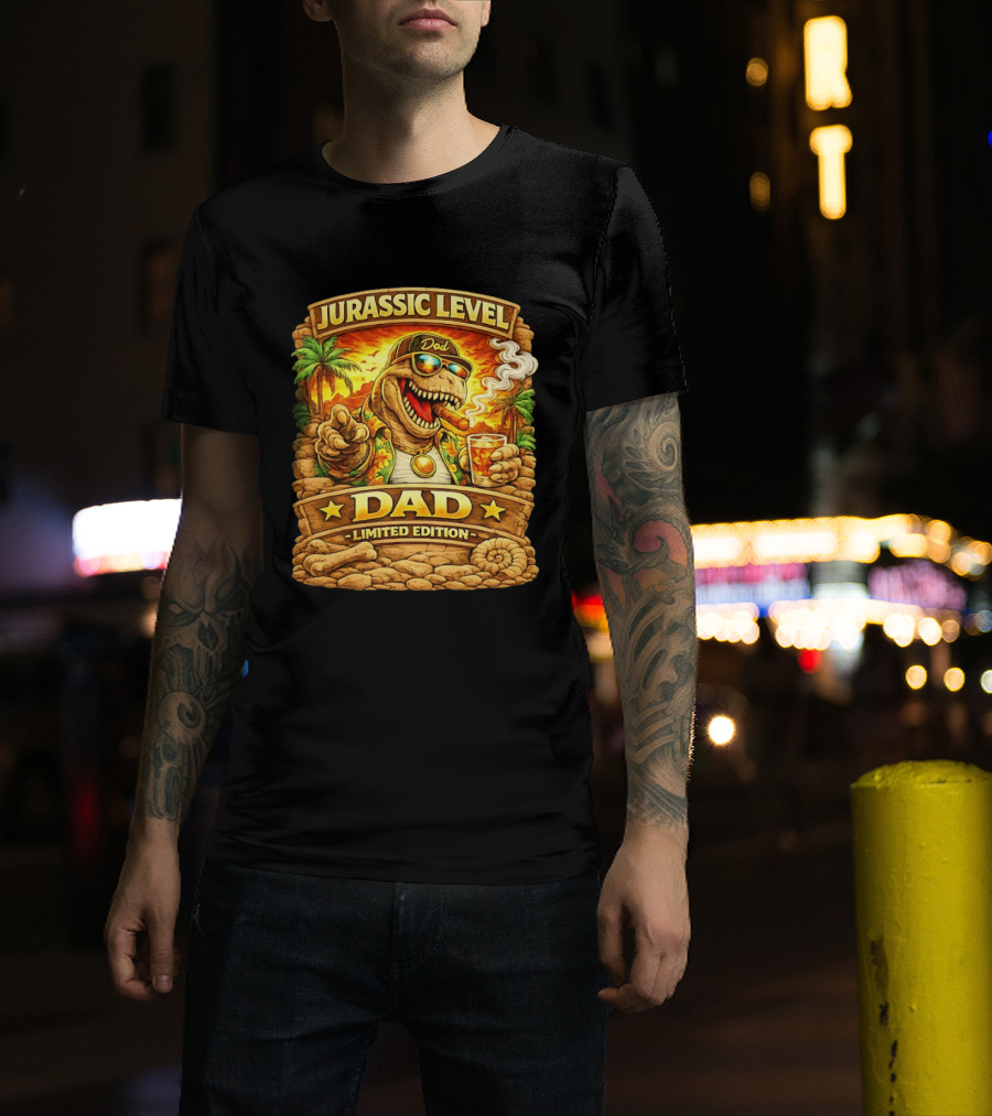 Jurassic Level Dad Dinosaurs Sunglasses Cigar Limited Edition T-Shirt