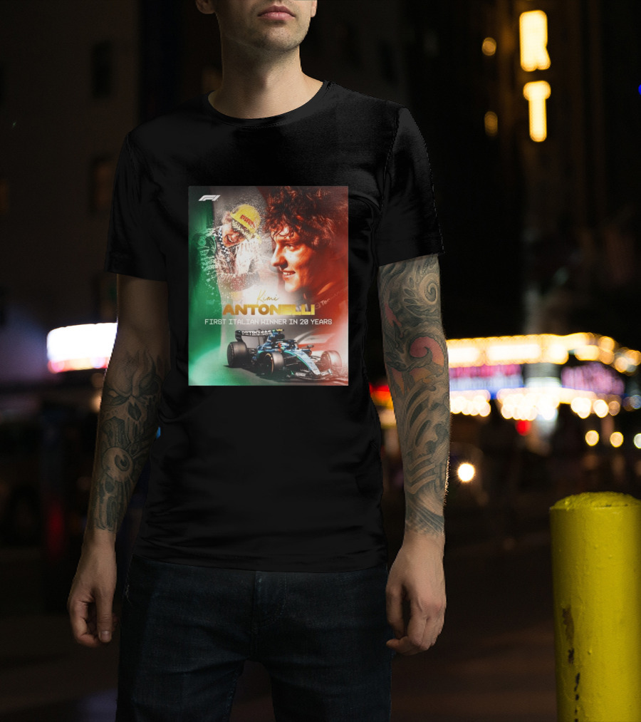 F1 Kimi Antonelli First Italian Winner In 20 Years T-Shirt
