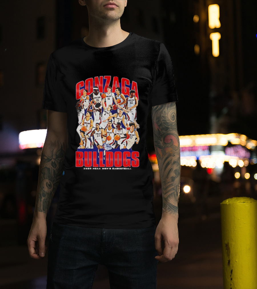 Gonzaga Bulldogs Men's Basketball March Madness 2026 Team Collage T-Shirt