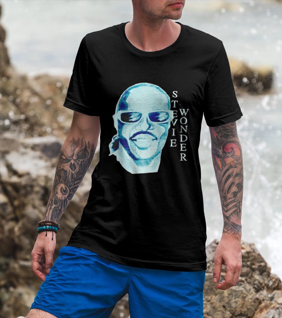 Stevie Wonder Signed Sealed Delivered Blue T-Shirt