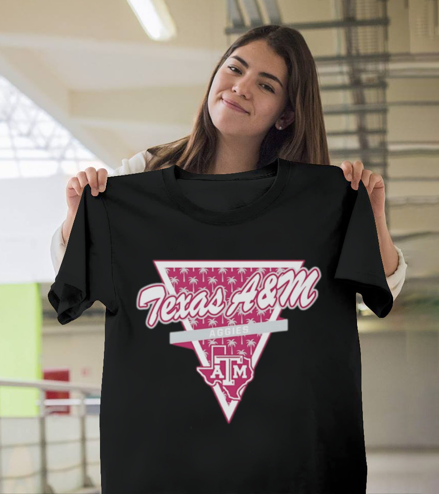 Texas A&M Aggies Football Palm Tree Triangle T-Shirt