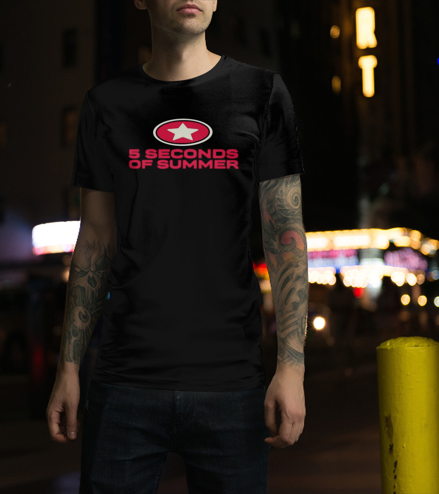 5 Seconds Of Summer World Tour Belfast UK Star T-Shirt