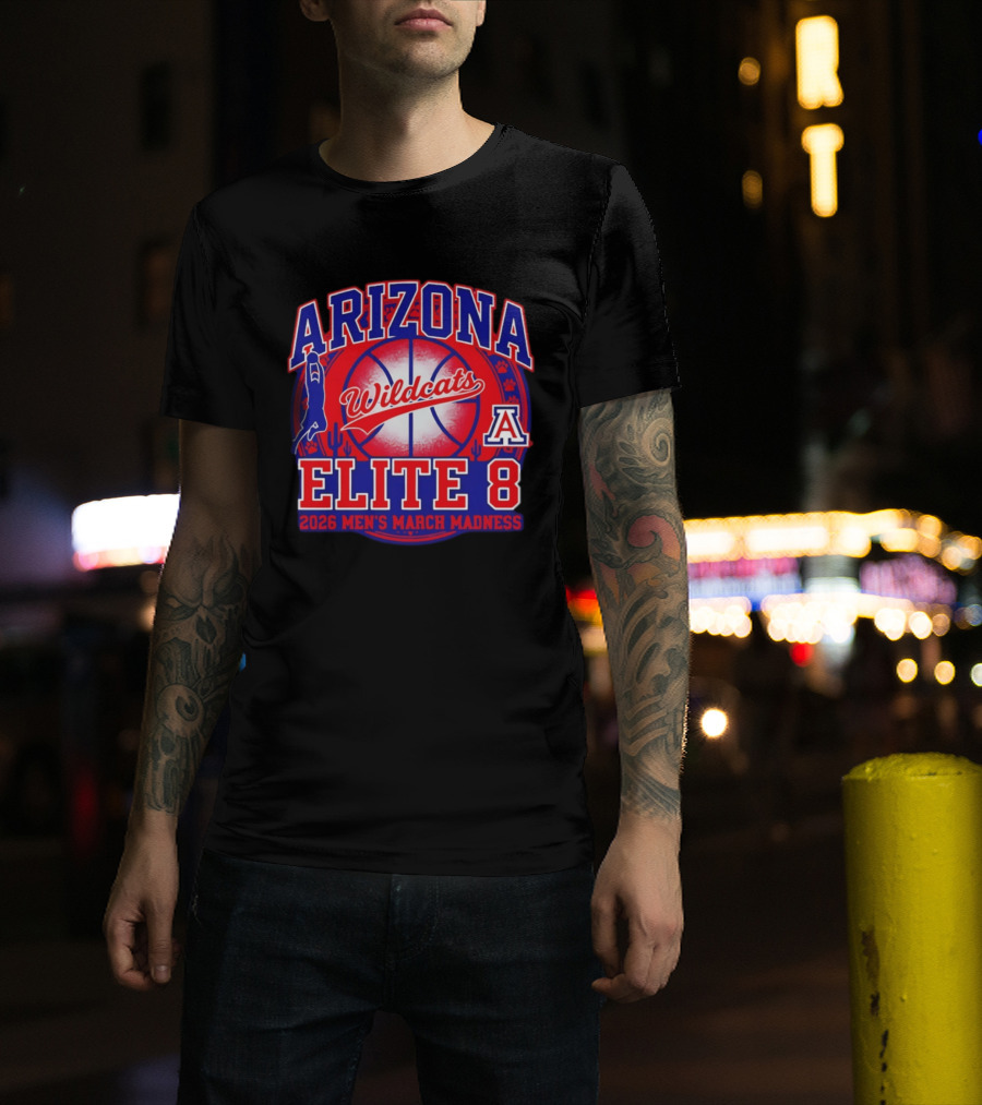 Arizona Wildcats Elite 8 2026 Men's March Madness Basketball T-Shirt