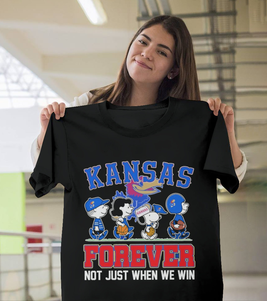 Kansas Jayhawks X Peanuts Abbey Road Forever Not Just When We Win T-Shirt